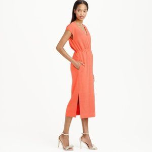 J. Crew Diamond Perforated Orange Midi Dress 2